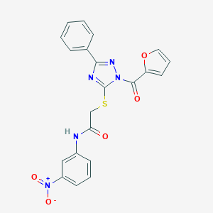 molecular formula C21H15N5O5S B417484 2-[[2-(furan-2-carbonyl)-5-phenyl-1,2,4-triazol-3-yl]sulfanyl]-N-(3-nitrophenyl)acetamide 