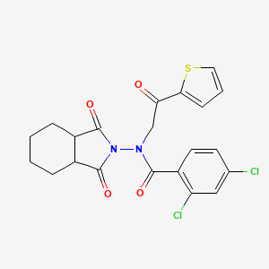 2,4-dichloro-N-(1,3-dioxooctahydro-2H-isoindol-2-yl)-N-[2-oxo-2-(2-thienyl)ethyl]benzamide