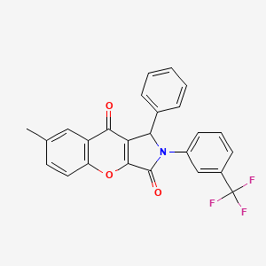 molecular formula C25H16F3NO3 B4174847 7-methyl-1-phenyl-2-[3-(trifluoromethyl)phenyl]-1,2-dihydrochromeno[2,3-c]pyrrole-3,9-dione 
