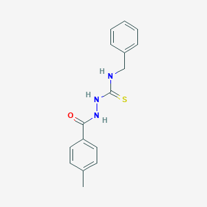 molecular formula C16H17N3OS B417485 N-benzyl-2-(4-methylbenzoyl)hydrazinecarbothioamide 