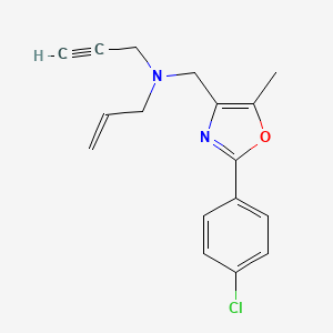molecular formula C17H17ClN2O B4174930 N-{[2-(4-chlorophenyl)-5-methyl-1,3-oxazol-4-yl]methyl}-N-2-propyn-1-yl-2-propen-1-amine 