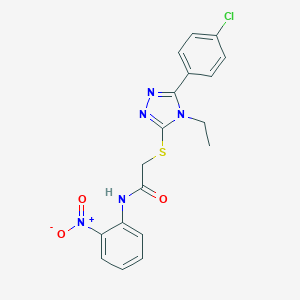 2-{[5-(4-chlorophenyl)-4-ethyl-4H-1,2,4-triazol-3-yl]sulfanyl}-N-{2-nitrophenyl}acetamide