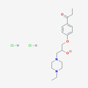 molecular formula C18H30Cl2N2O3 B4174944 1-{4-[3-(4-ethyl-1-piperazinyl)-2-hydroxypropoxy]phenyl}-1-propanone dihydrochloride 
