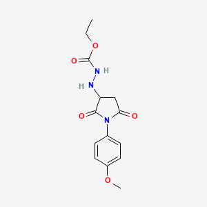 molecular formula C14H17N3O5 B4174971 ethyl 2-[1-(4-methoxyphenyl)-2,5-dioxo-3-pyrrolidinyl]hydrazinecarboxylate 