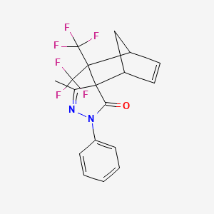 molecular formula C18H14F6N2O B4174977 5'-methyl-2'-phenyl-3,3-bis(trifluoromethyl)spiro[bicyclo[2.2.1]hept-5-ene-2,4'-pyrazol]-3'(2'H)-one 