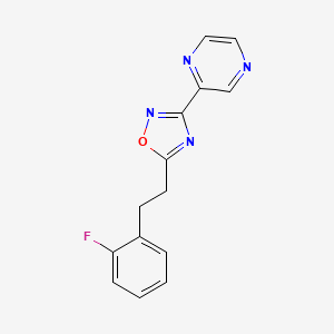 molecular formula C14H11FN4O B4174985 2-{5-[2-(2-fluorophenyl)ethyl]-1,2,4-oxadiazol-3-yl}pyrazine 