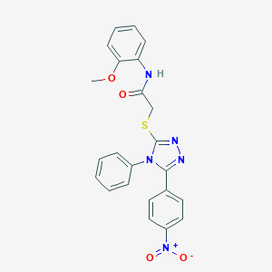 molecular formula C23H19N5O4S B417499 N-(2-methoxyphenyl)-2-{[5-(4-nitrophenyl)-4-phenyl-4H-1,2,4-triazol-3-yl]sulfanyl}acetamide 