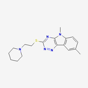 molecular formula C18H23N5S B4174999 5,8-dimethyl-3-{[2-(1-piperidinyl)ethyl]thio}-5H-[1,2,4]triazino[5,6-b]indole 