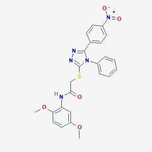 molecular formula C24H21N5O5S B417500 N-(2,5-dimethoxyphenyl)-2-[[5-(4-nitrophenyl)-4-phenyl-1,2,4-triazol-3-yl]sulfanyl]acetamide 