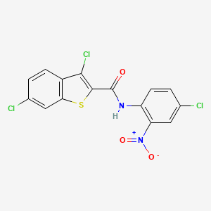 molecular formula C15H7Cl3N2O3S B4175008 3,6-dichloro-N-(4-chloro-2-nitrophenyl)-1-benzothiophene-2-carboxamide 