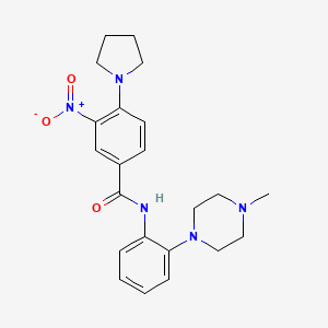 molecular formula C22H27N5O3 B4175009 N-[2-(4-methyl-1-piperazinyl)phenyl]-3-nitro-4-(1-pyrrolidinyl)benzamide 