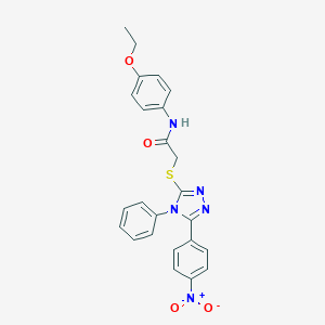 molecular formula C24H21N5O4S B417501 N-(4-ethoxyphenyl)-2-{[5-(4-nitrophenyl)-4-phenyl-4H-1,2,4-triazol-3-yl]sulfanyl}acetamide 