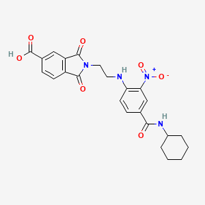 molecular formula C24H24N4O7 B4175015 2-[2-({4-[(cyclohexylamino)carbonyl]-2-nitrophenyl}amino)ethyl]-1,3-dioxo-5-isoindolinecarboxylic acid 