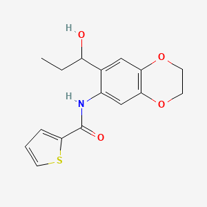molecular formula C16H17NO4S B4175023 N-[7-(1-hydroxypropyl)-2,3-dihydro-1,4-benzodioxin-6-yl]-2-thiophenecarboxamide 