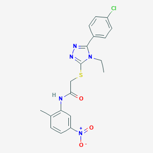 2-{[5-(4-chlorophenyl)-4-ethyl-4H-1,2,4-triazol-3-yl]sulfanyl}-N-{5-nitro-2-methylphenyl}acetamide