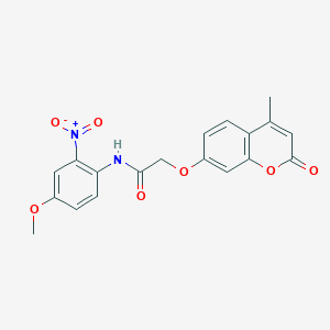 molecular formula C19H16N2O7 B4175030 N-(4-methoxy-2-nitrophenyl)-2-[(4-methyl-2-oxo-2H-chromen-7-yl)oxy]acetamide 