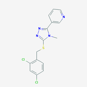 molecular formula C15H12Cl2N4S B417505 (2,4-dichlorophenyl)methyl 4-methyl-5-pyridin-3-yl-4H-1,2,4-triazol-3-yl sulfide CAS No. 482638-01-7