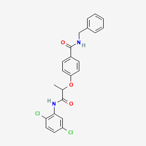 molecular formula C23H20Cl2N2O3 B4175055 N-benzyl-4-{2-[(2,5-dichlorophenyl)amino]-1-methyl-2-oxoethoxy}benzamide 