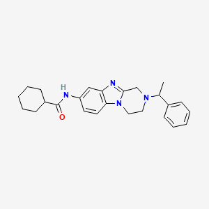 molecular formula C25H30N4O B4175056 N-[2-(1-phenylethyl)-1,2,3,4-tetrahydropyrazino[1,2-a]benzimidazol-8-yl]cyclohexanecarboxamide 