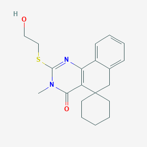 molecular formula C20H24N2O2S B4175059 2-[(2-hydroxyethyl)thio]-3-methyl-3H-spiro[benzo[h]quinazoline-5,1'-cyclohexan]-4(6H)-one 