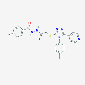 molecular formula C24H22N6O2S B417507 N'-(4-methylbenzoyl)-2-{[4-(4-methylphenyl)-5-(4-pyridinyl)-4H-1,2,4-triazol-3-yl]sulfanyl}acetohydrazide 