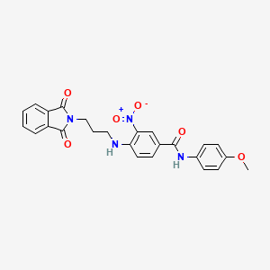 molecular formula C25H22N4O6 B4175074 4-{[3-(1,3-dioxo-1,3-dihydro-2H-isoindol-2-yl)propyl]amino}-N-(4-methoxyphenyl)-3-nitrobenzamide 
