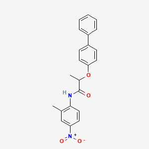 molecular formula C22H20N2O4 B4175082 2-(4-biphenylyloxy)-N-(2-methyl-4-nitrophenyl)propanamide 