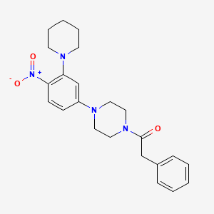 molecular formula C23H28N4O3 B4175086 1-[4-nitro-3-(1-piperidinyl)phenyl]-4-(phenylacetyl)piperazine 