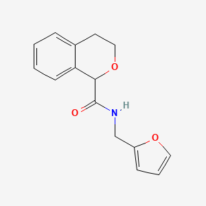 molecular formula C15H15NO3 B4175096 N-(2-furylmethyl)-3,4-dihydro-1H-isochromene-1-carboxamide 