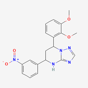 molecular formula C19H19N5O4 B4175114 7-(2,3-dimethoxyphenyl)-5-(3-nitrophenyl)-4,5,6,7-tetrahydro[1,2,4]triazolo[1,5-a]pyrimidine 