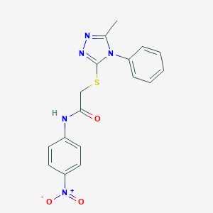 N-{4-nitrophenyl}-2-[(5-methyl-4-phenyl-4H-1,2,4-triazol-3-yl)sulfanyl]acetamide