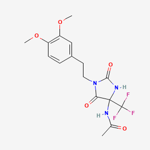 molecular formula C16H18F3N3O5 B4175121 N-[1-[2-(3,4-dimethoxyphenyl)ethyl]-2,5-dioxo-4-(trifluoromethyl)-4-imidazolidinyl]acetamide 