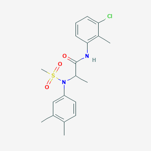 molecular formula C19H23ClN2O3S B4175143 N~1~-(3-chloro-2-methylphenyl)-N~2~-(3,4-dimethylphenyl)-N~2~-(methylsulfonyl)alaninamide 