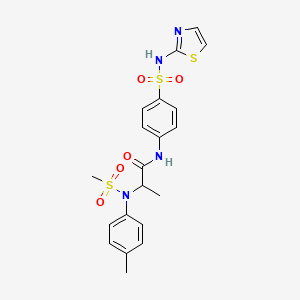 molecular formula C20H22N4O5S3 B4175152 N~2~-(4-methylphenyl)-N~2~-(methylsulfonyl)-N~1~-{4-[(1,3-thiazol-2-ylamino)sulfonyl]phenyl}alaninamide 