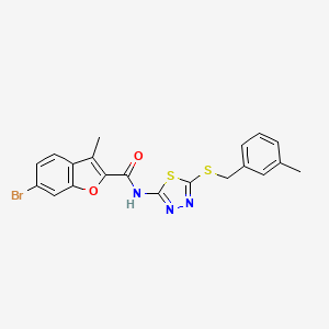 molecular formula C20H16BrN3O2S2 B4175164 6-bromo-3-methyl-N-{5-[(3-methylbenzyl)thio]-1,3,4-thiadiazol-2-yl}-1-benzofuran-2-carboxamide 