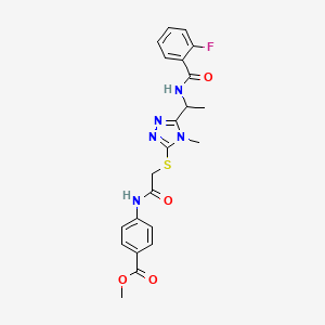 methyl 4-({[(5-{1-[(2-fluorobenzoyl)amino]ethyl}-4-methyl-4H-1,2,4-triazol-3-yl)thio]acetyl}amino)benzoate