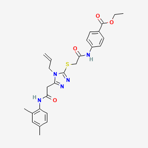 molecular formula C26H29N5O4S B4175206 ethyl 4-({[(4-allyl-5-{2-[(2,4-dimethylphenyl)amino]-2-oxoethyl}-4H-1,2,4-triazol-3-yl)thio]acetyl}amino)benzoate 