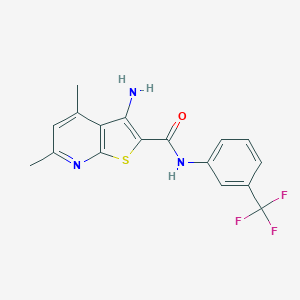 molecular formula C17H14F3N3OS B417522 3-amino-4,6-dimethyl-N-[3-(trifluoromethyl)phenyl]thieno[2,3-b]pyridine-2-carboxamide CAS No. 332950-01-3