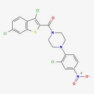 molecular formula C19H14Cl3N3O3S B4175221 1-(2-chloro-4-nitrophenyl)-4-[(3,6-dichloro-1-benzothien-2-yl)carbonyl]piperazine 