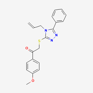 molecular formula C20H19N3O2S B4175224 2-[(4-allyl-5-phenyl-4H-1,2,4-triazol-3-yl)thio]-1-(4-methoxyphenyl)ethanone 