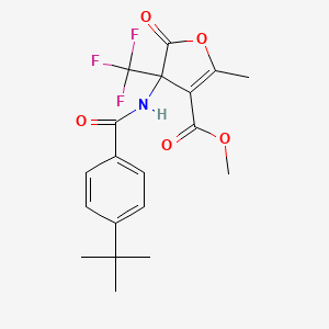 molecular formula C19H20F3NO5 B4175252 methyl 4-[(4-tert-butylbenzoyl)amino]-2-methyl-5-oxo-4-(trifluoromethyl)-4,5-dihydro-3-furancarboxylate 