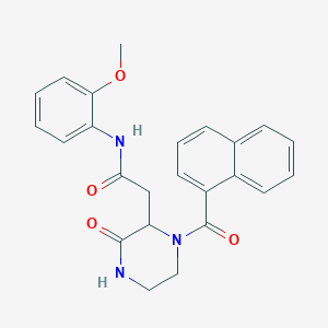 molecular formula C24H23N3O4 B4175255 N-(2-methoxyphenyl)-2-[1-(1-naphthoyl)-3-oxo-2-piperazinyl]acetamide 