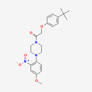 molecular formula C23H29N3O5 B4175290 1-[(4-tert-butylphenoxy)acetyl]-4-(4-methoxy-2-nitrophenyl)piperazine 