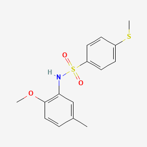 molecular formula C15H17NO3S2 B4175296 N-(2-methoxy-5-methylphenyl)-4-(methylthio)benzenesulfonamide 