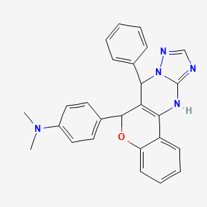 molecular formula C26H23N5O B4175306 N,N-dimethyl-4-(7-phenyl-7,12-dihydro-6H-chromeno[4,3-d][1,2,4]triazolo[1,5-a]pyrimidin-6-yl)aniline 
