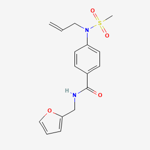 molecular formula C16H18N2O4S B4175308 4-[allyl(methylsulfonyl)amino]-N-(2-furylmethyl)benzamide 