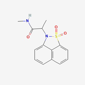 molecular formula C14H14N2O3S B4175352 2-(1,1-dioxido-2H-naphtho[1,8-cd]isothiazol-2-yl)-N-methylpropanamide 