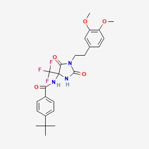 molecular formula C25H28F3N3O5 B4175367 4-tert-butyl-N-[1-[2-(3,4-dimethoxyphenyl)ethyl]-2,5-dioxo-4-(trifluoromethyl)-4-imidazolidinyl]benzamide 