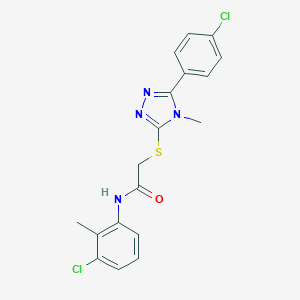 molecular formula C18H16Cl2N4OS B417537 N-(3-chloro-2-methylphenyl)-2-{[5-(4-chlorophenyl)-4-methyl-4H-1,2,4-triazol-3-yl]sulfanyl}acetamide 