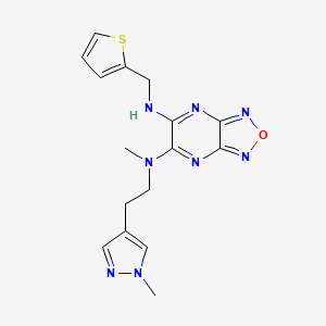 molecular formula C16H18N8OS B4175374 N-methyl-N-[2-(1-methyl-1H-pyrazol-4-yl)ethyl]-N'-(2-thienylmethyl)[1,2,5]oxadiazolo[3,4-b]pyrazine-5,6-diamine 